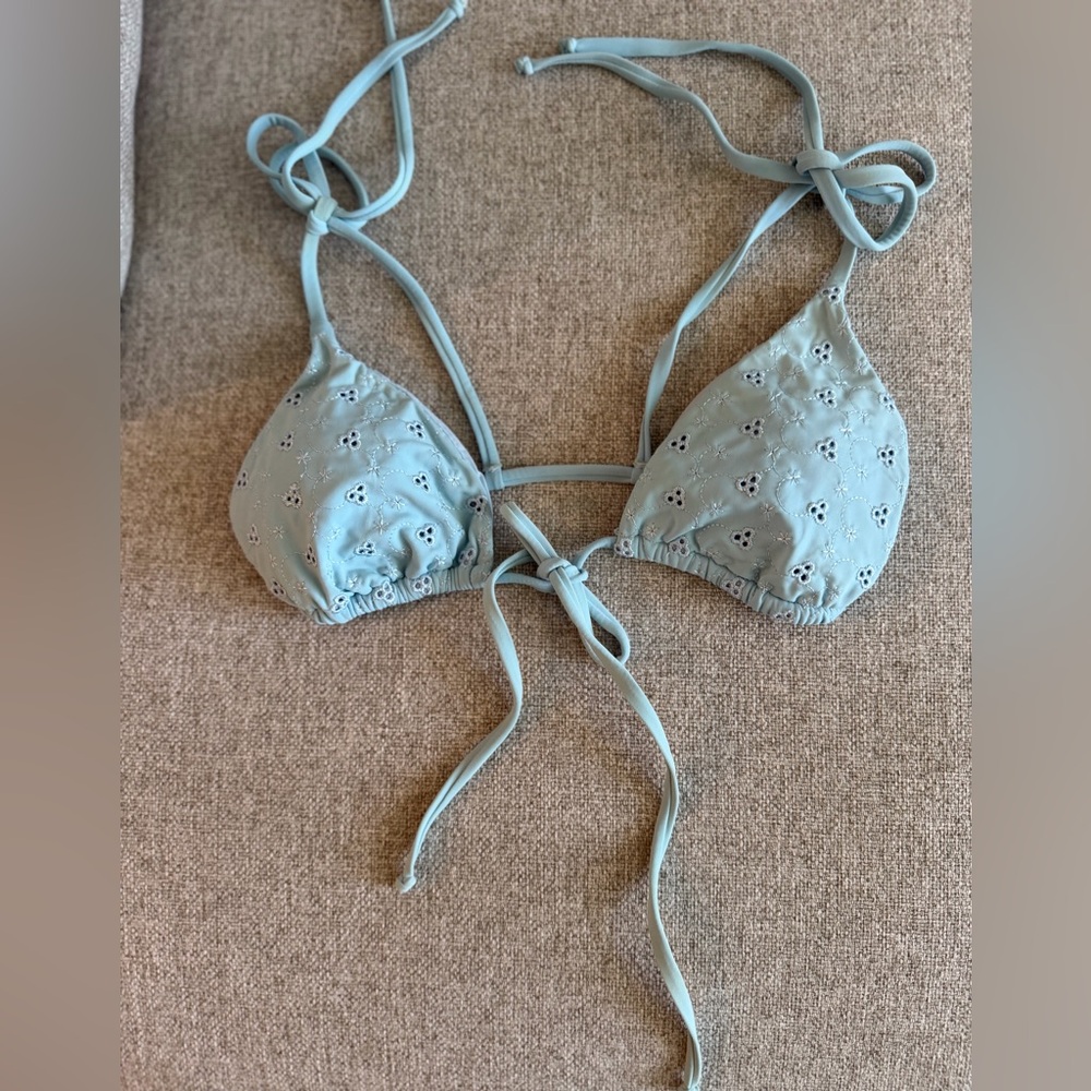 Dippin' Daisy's Baby Blue Eyelet Ellie Triangle Bikini Top